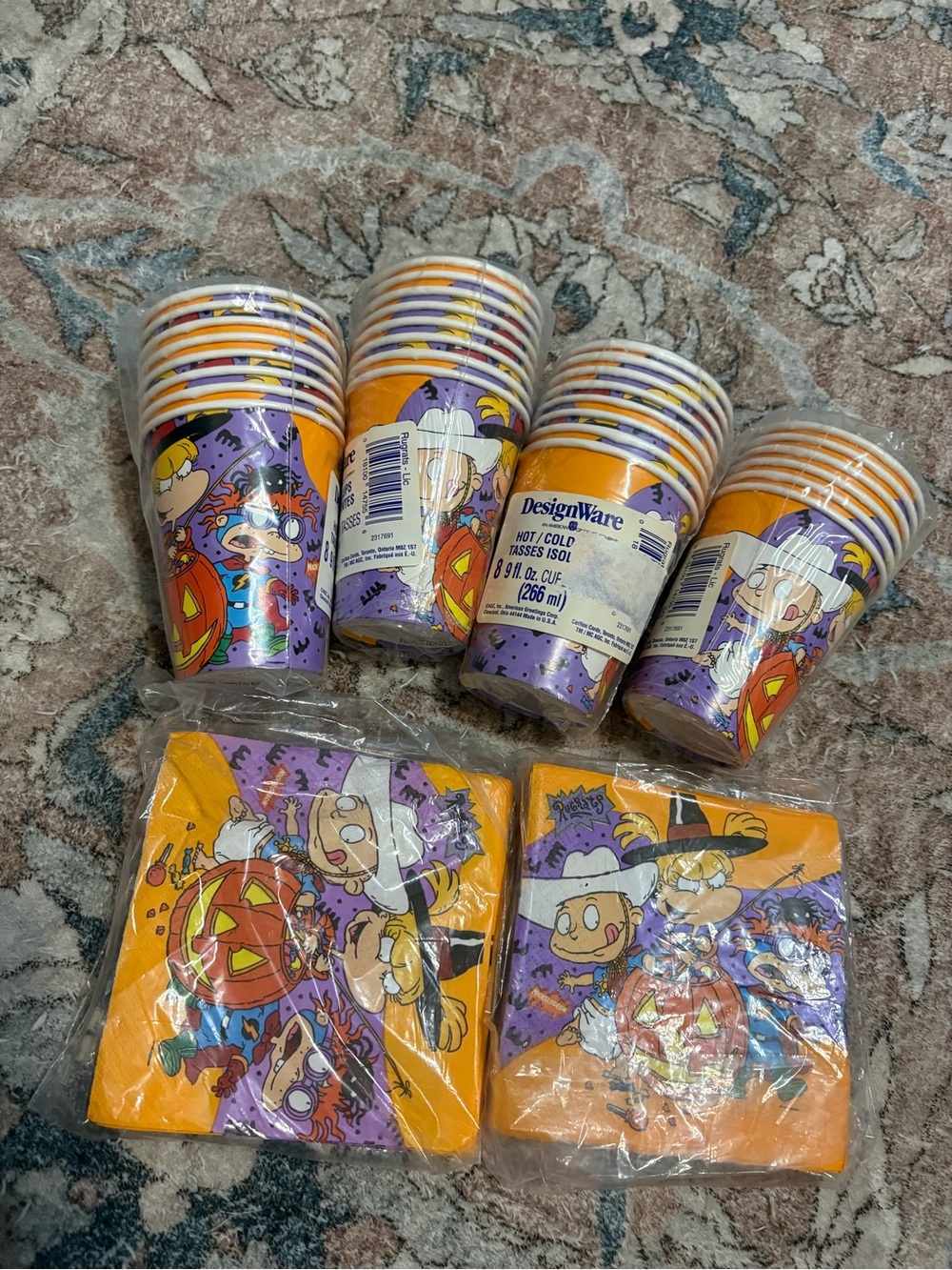 Vintage Rugrats Halloween Paper Napkins and Cups Design Ware